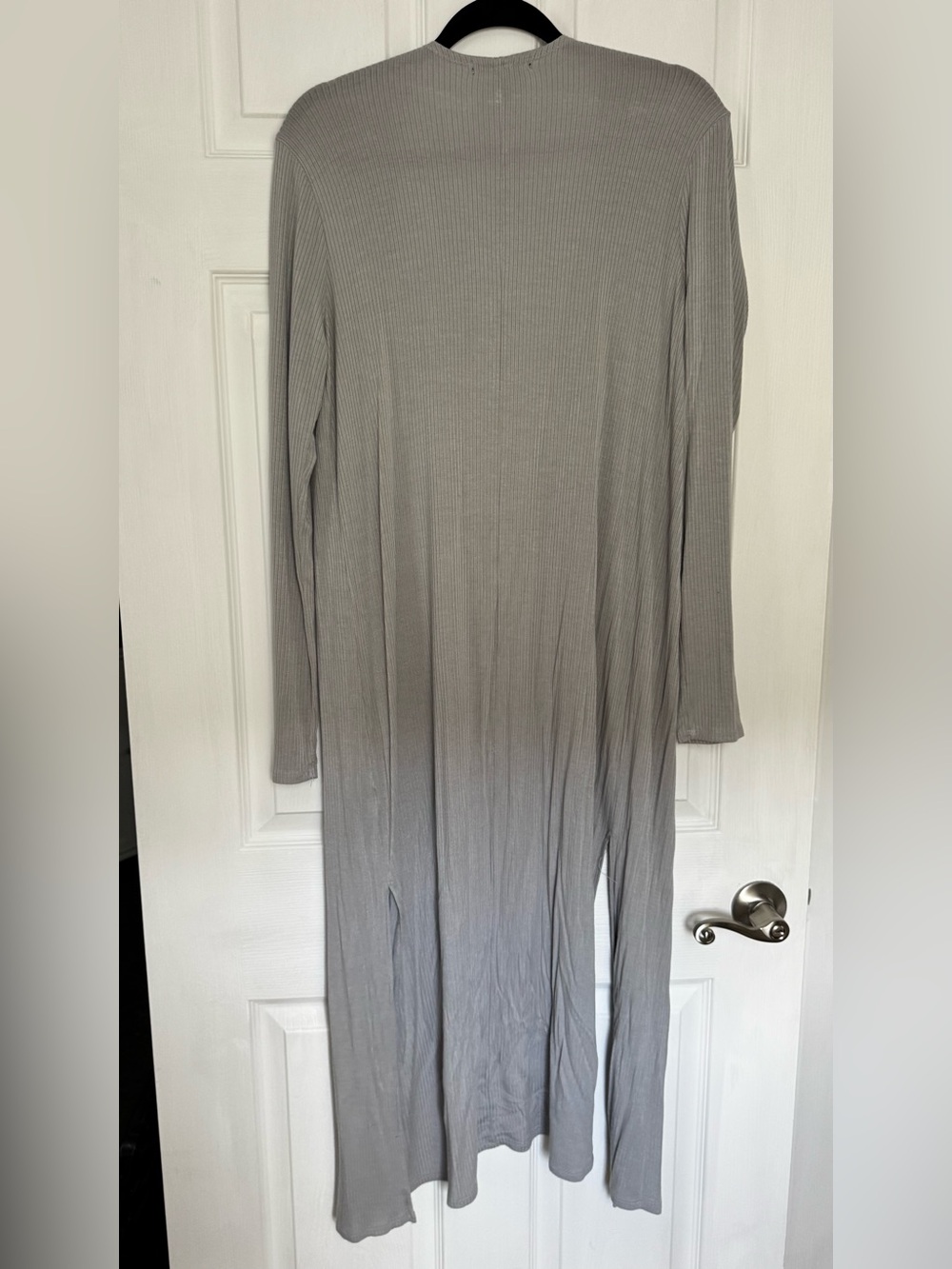 Forever 21 Long Ribbed Open-Front Duster - Light Gray - Picture 3 of 3